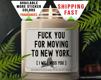 Personalisiertes Umzugsgeschenk Lustige Kerze Patronierbares Geschenk Kundenspezifischer Text Geschenke New York Neuer Hausbesitzer Neuer Zustand Lustige Einweihungsparty