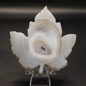Druzy Agate Maple Leaf - Sparkling Natural Beauty