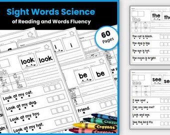 Science of Reading Sight Words | Kindergarten Reading Worksheets | Phonics Activities |  Grade Literacy Centers | High Frequency Words PDF