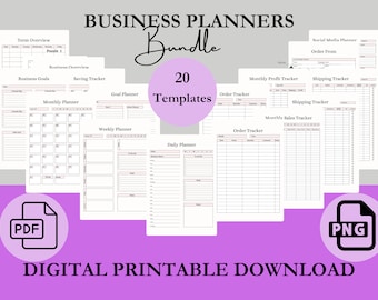 Minimalist Business Planner Templates | Digital Business Planner | Small Business Organizer