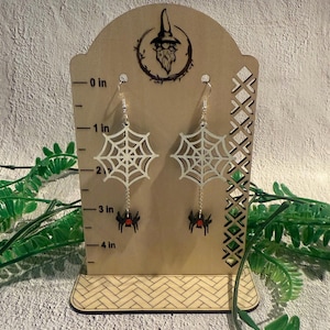 Spiderweb Dangle Earrings - Halloween - Handmade