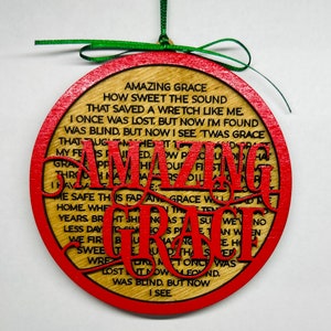 Amazing Grace 2 Layer Wooden Ornament