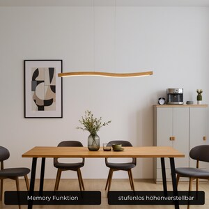 Solid wood pendant light, slightly recessed, LED pendant light - Lyra, dimmable with memory function, solid wood, handcrafted, Smart Home image 7