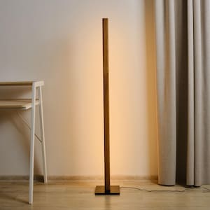 Lámpara de pie - Faros, lámpara de pie moderna, lámpara de pie inusual, lámpara de pie de madera maciza, lámpara de pie LED, madera de roble maciza, regulable