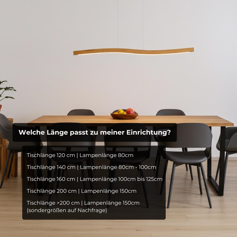 Solid wood pendant light, slightly recessed, LED pendant light - Lyra, dimmable with memory function, solid wood, handcrafted, Smart Home image 12