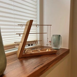 Schmuckständer aus Eichen Holz, Schmuck Aufbewahrung- für jede Schmuckart, für Halsketten & Ringe, edles Geschenk für sie