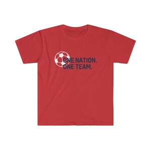 USWNT One Nation. One Team. Unisex Softstyle T-Shirt- Red