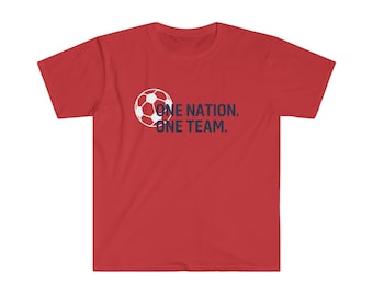 USWNT One Nation. One Team. Unisex Softstyle T-Shirt- Red
