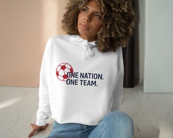 USWNT One Nation. One Team Crop Hoodie- White