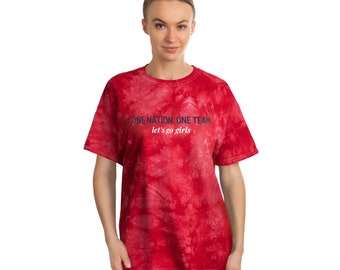 USWNT Let's Go Girls Tie-Dye Tee, Red T-Shirt