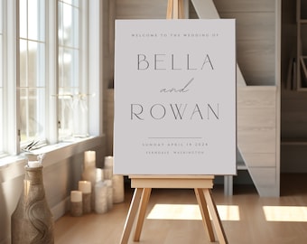 Wedding Welcome Sign Template, DIY Welcome Sign, Elegant Editable Wedding Ceremony Poster, Instant Download, Printable #PRLCHF