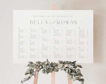 Alphabetical Seating Chart for Weddings, DIY Editable Seating Template, Elegant, Minimalist, Printable, Instant Download #PRLCHF