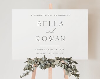 Wedding Welcome Sign Template, DIY Welcome Sign, Modern Editable Wedding Ceremony Poster, Instant Download, Printable #PRLCHF