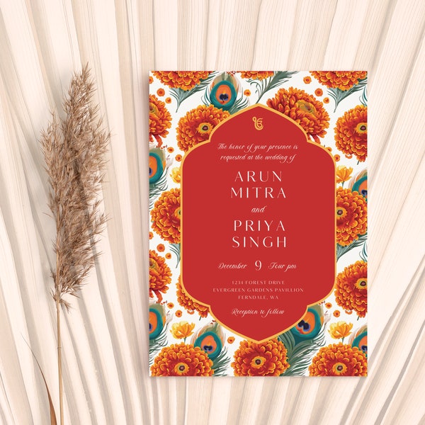 Indian Wedding Invitation - Etsy