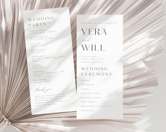 Wedding Program Template Download, Modern Wedding Reception Program Template, DIY Wedding, Editable, Printable, Instant Download  #PRLLCE