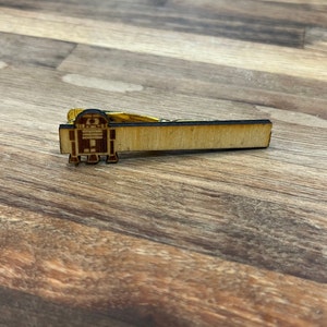 R2-D2 tie clip - tie bar - nostalgic tie clip - mens tie clip - accessories - wood tie clip - gifts for him - Starwars tie clip