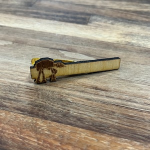 AT-AT tie clip - tie bar - nostalgic tie clip - mens tie clip - accessories - wood tie clip - gifts for him - Starwars tie clip
