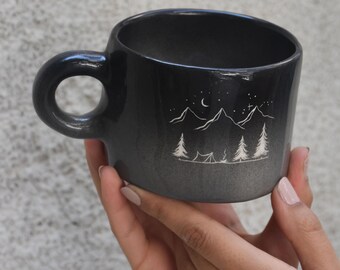 Kubek ceramiczny, ręcznie robiony, ręcznie malowana ceramika