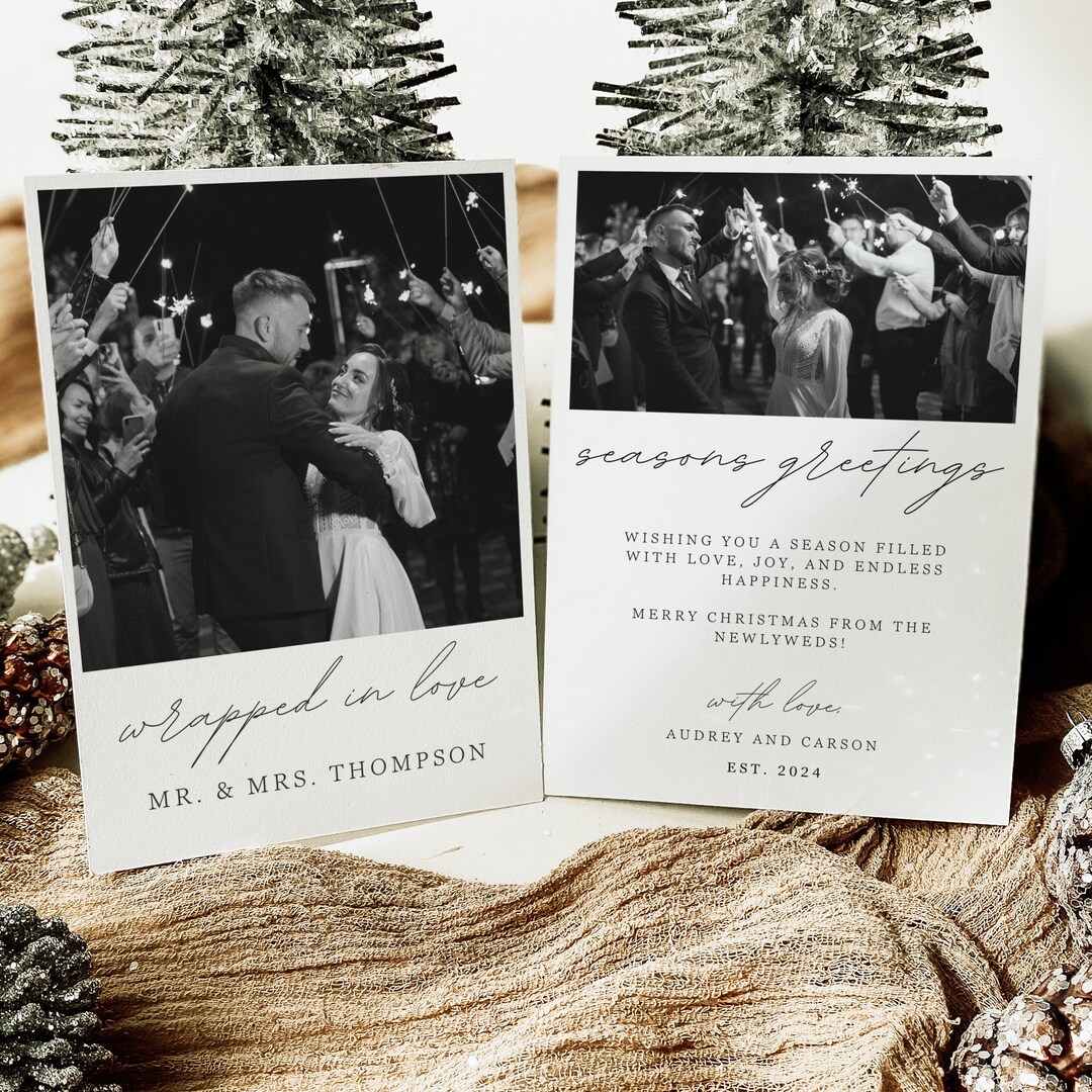Newlywed Christmas Card Template | Newlywed Christmas | Minimalist ...