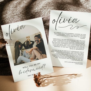 Photo Bridesmaid Proposal | Bridesmaid Proposal Template | Bridesmaid Proposal Card Template | Will You Be My Bridesmaid | Wedding Template