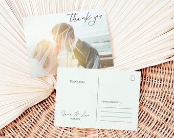 Wedding Thank you Card | Thank you Postcard | Thank You Card Template | Wedding Thank You Card | Postcard Template | Minimalist Wedding