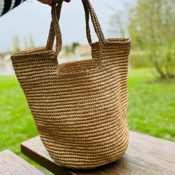 Sac en raphia au crochet