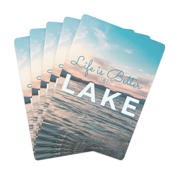 Playing Cards, Life is Better at the Lake,  Poker Cards, Lake house game, card game, 52 card desk, lake house gift, camping cards