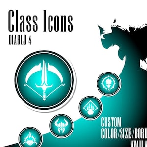 Light Blue | DIABLO 4 CLASS ICONS | Discord Badges + Emotes