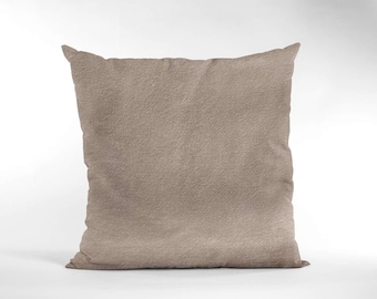 Pair - 2 Cushion Cover Velvet Beige 12x12 Plain Minimal Pillow Case For Sofa - CLEARANCE SALE!