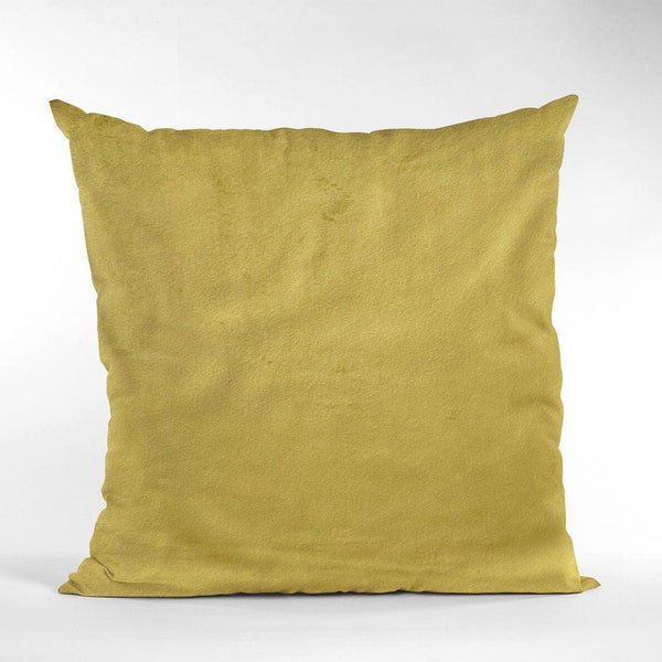 Decorative Pillow Case  Cushion Cover, Velvet Gold Mustard, 13x13 Pillow Cover Plain Minimal Pillow Case For Sofa