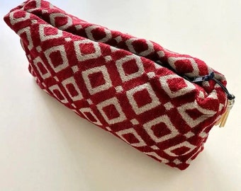 Cosmetic Bag, Makeup Pouch for Women, Pencil Accessory Bag Unique Textured Fabric