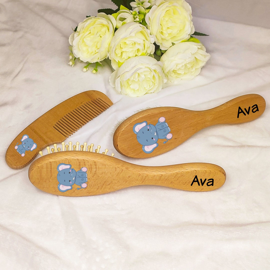 Personalized Animal Baby Hair Brushcustom Engraved Baby Brush Etsy