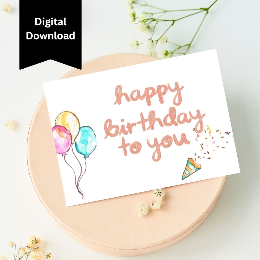 Printable Happy Birthday Card Instant Download for Boys - Etsy