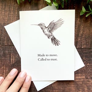 Hummingbird Greeting Card | Hummingbird Gift | Called to Trust | Christian Encouragement Card | Inspirational Scripture Card | Faith Gift