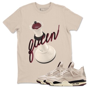 3D Queen Sneaker Tee - Sneaker T-Shirts To Match Jordans 4s A Ma Maniere Fossil Stone