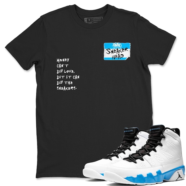 Sneakerhead Badge Unisex Crew Neck Sneaker Matching Tee Shirt To Match 9s Powder Blue