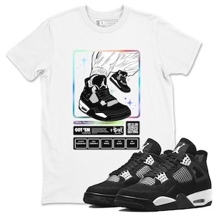 Carte de collection de baskets - Chemises de baskets assorties aux Jordans AJ4 White Thunder