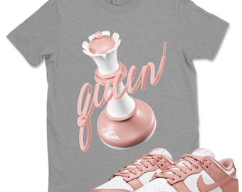 3D Queen - Sneaker Shirt To Match Dunks Rose Whisper