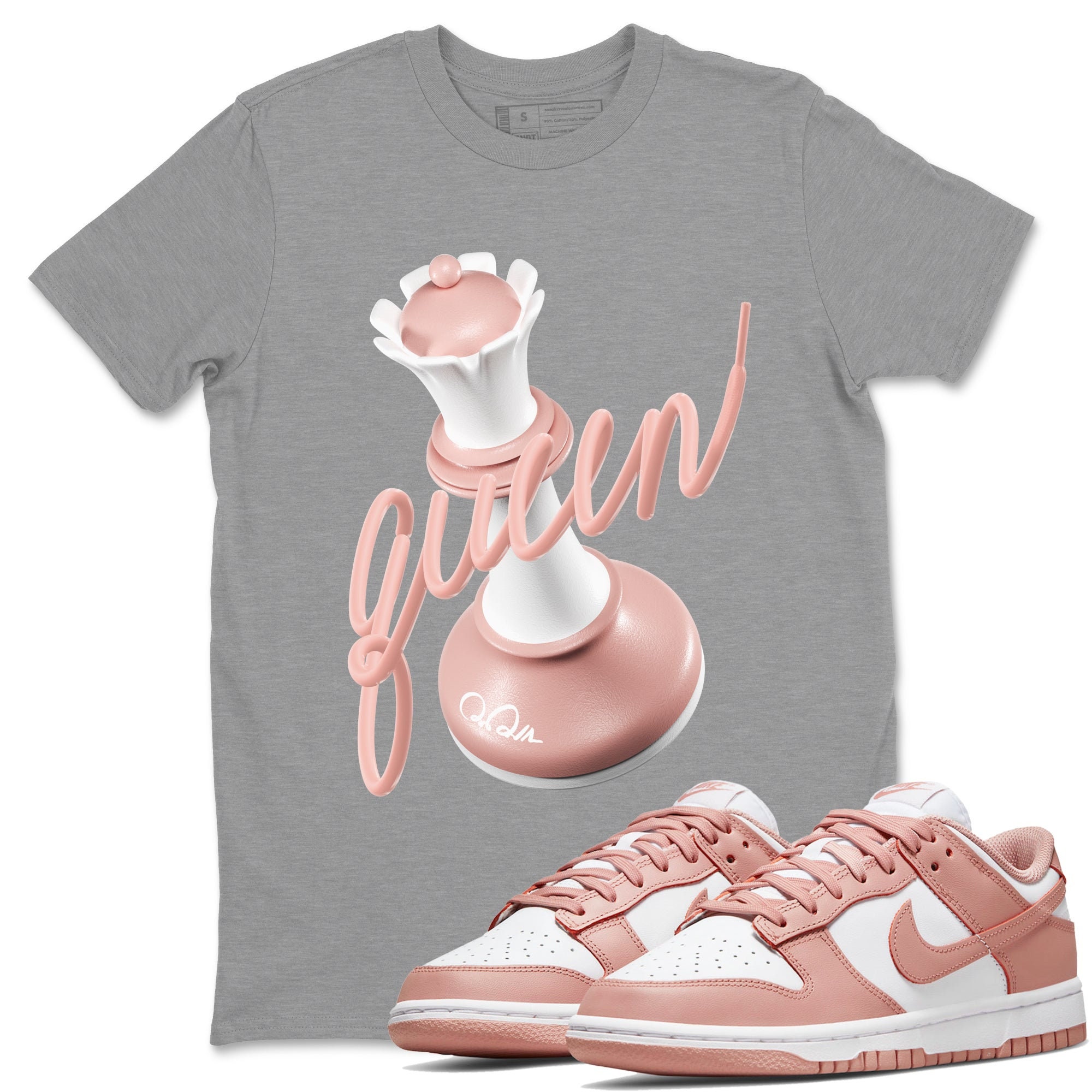 3D Queen - Sneaker Shirt To Match Dunks Rose Whisper