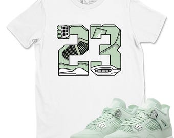 23 Sneaker Tee - Unisex Sneaker Shirts To Match Jordans 4s Abundance AJ4 Seafoam