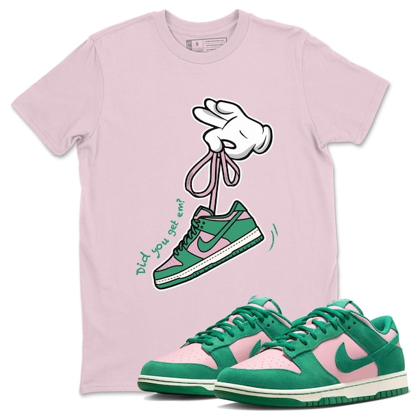 Cartoon Hands Unisex Crew Neck T-Shirt - Streetwear Brand Shirt To Match Dunks Medium Soft Pink Malachite