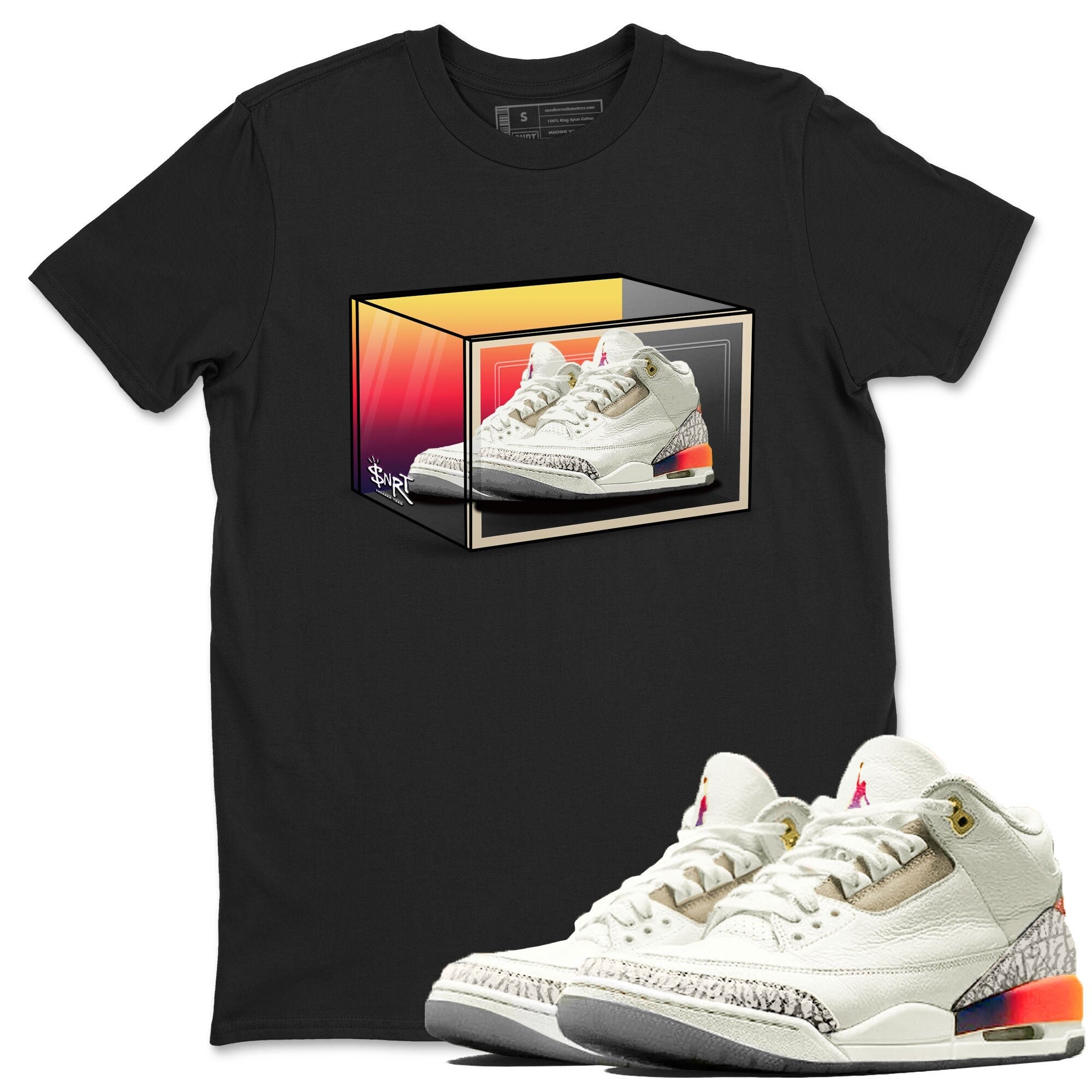Shoe Box Sneaker Tee - Casual Unisex Cotton Sneaker Matching T-Shirt To Match 3s X J Balvin