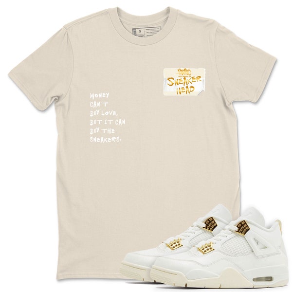 Sneakerhead Badge Unisex Crew Neck Sneaker Matching Tee Shirt To Match 4s White&Gold