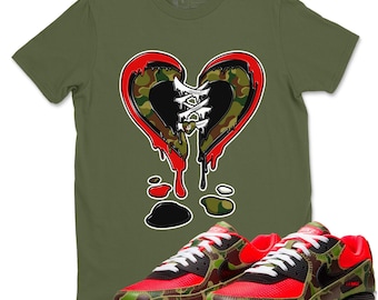 Melting Heart Sneakerhead Gift - T-Shirts To Match Jordans Max 90 Reverse Duck Camo