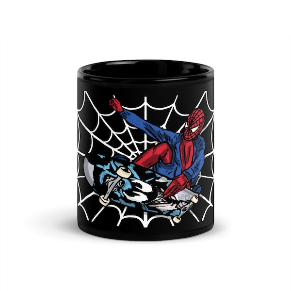Tasse à café de planche à roulettes de Spider-Man, tasse de planche à roulettes, tasse de Spiderman