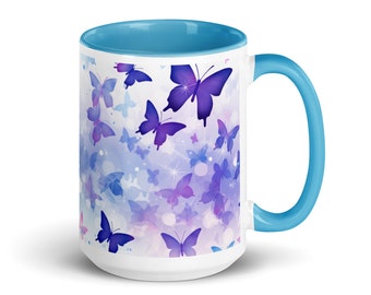 Tasse à café papillon, tasse papillons, belle tasse