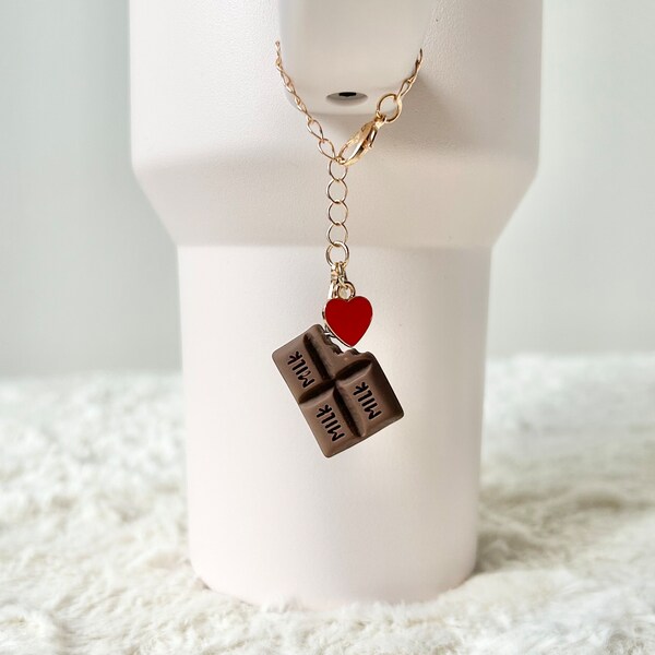 Stanley Cup Chocolate Gold Charm Stanley Chocolate Gold Accessory Stanley Cup Gold Handle Charm Stanley Cup Gold Chocolate Initial Charm