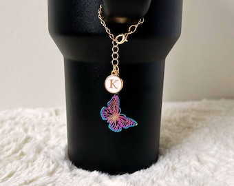 Tumbler Accessory Butterfly Water Bottle Charm Butterfly Tumbler Charm Handle Butterfly Charm Bracelet for Cup Butterfly Handle Charm Drink