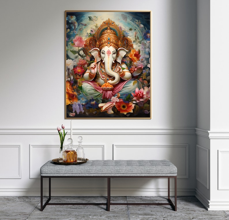 Ganesha Wall Art, Hindu Deity Ganesha, Lord Ganesha Poster, Ganesha