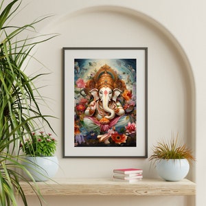 Ganesha Wandkunst, Hindu Gottheit Ganesha, Lord Ganesha Poster, Ganesha Leinwanddruck, Ganesha Kunstwerk